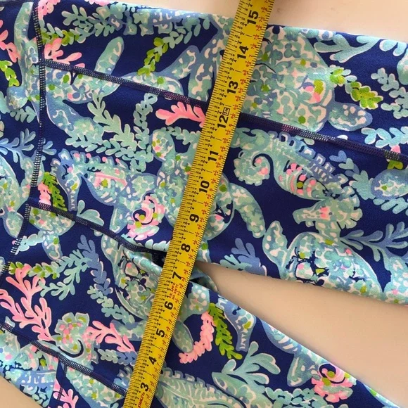 Lilly Pulitzer S luxletic Patterned with blue and pink Leggings - Picture 9 of 9